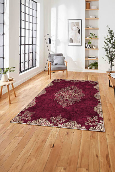 Napoli Home Baskılı Klasik Otantik Model Yıkanabilir Kaymaz Taban Yolluk Mutf...