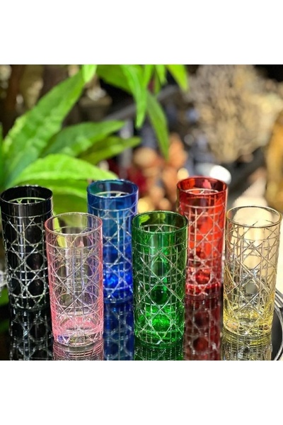 Kristall Lav Kadeh&takımı Türkmalı Kahve Yanı Su Bardağı El Işçiliği 6lırengarenk Hediyelik,çeyizlik,sunumluk
