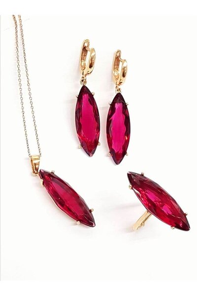 OSESHOP Zirkon Taşlı İtalyan Tasarımı Gümüş Takı Seti