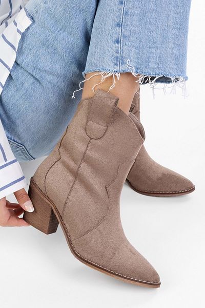 Shoeberry Γυναικείες μπότες Vega Mink Suede Cowboy