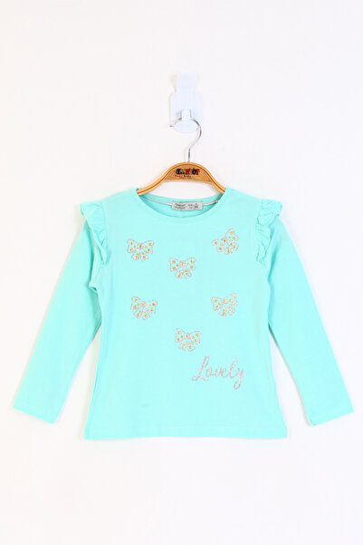 Toontoy Tricou cu imprimeu cu fundita pentru fete