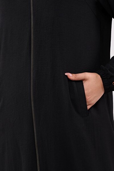 Ferace Γυναικεία ρούχα με φερμουάρ μεγάλου μεγέθους τσιχλόφουσκα Ayrobin Μαύρο