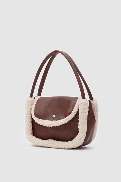 Shule Bags Τσάντα χειρός και χιαστί Sam Furry καφέ