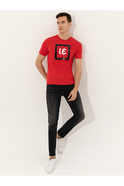 Cacharel Kırmızı Bisiklet Yaka Slim Fit T-Shirt 50247638-VR030