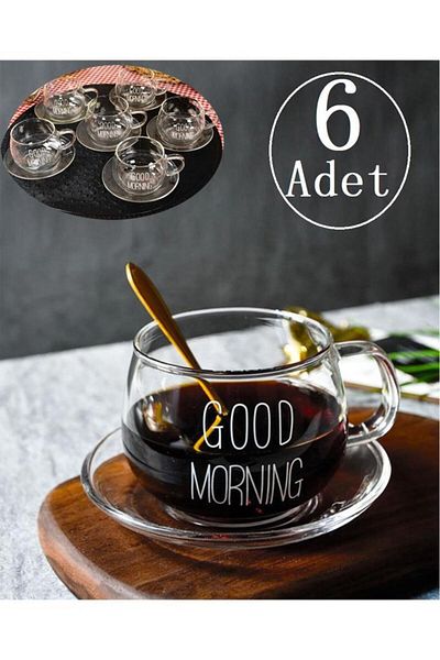 AROW Good Morning Borosilicate Glass Tea Set 200 ml 2956