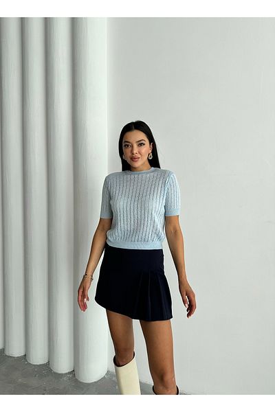 Laluvia Bluză din tricot cu mânecă scurtă Stella Baby Blue