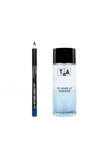 TCA Studio Make Up 150 ml Waterproof Eye Makeup Remover - Medium Blue E04 Eye Liner with Gift