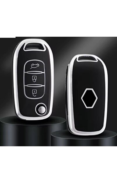 ŞENYILDIZ AKSESUAR Megane 4 Joy - Clio 5 Captur Koleos Uyumlu Anahtar Kılıfı Siyah/krom 2.resime Bakınız