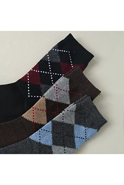 Gürhan Çorap Унисекс комплект от 5 памучни чорапи до глезена с карирани шарки - Four Seasons