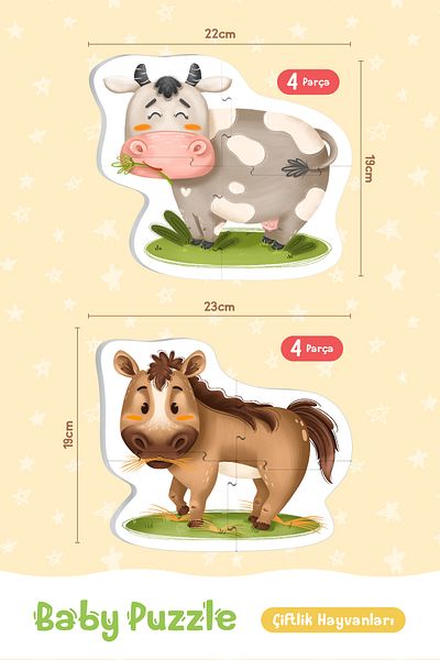Blue Focus Baby Puzzle - Farm Animals (Pairy Animals)