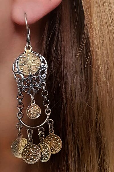 OSESHOP Eski Paralı tasarım el işi gümüş küpe
