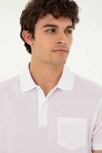 U.S. Polo Assn. Ανδρικό μπλουζάκι με κανονική εφαρμογή Polo Neck Pink 50281944 -vr041