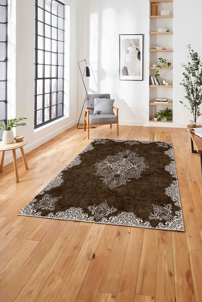 Napoli Home Baskılı Klasik Otantik Model Yıkanabilir Kaymaz Taban Yolluk Mutf...