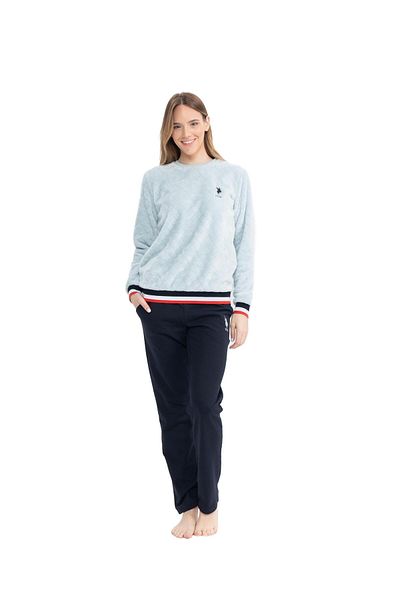 U.S. Polo Assn. BAZA. Polo Assn. Set de pijamale cu mânecă lungă și gât rotund pentru femei S25079