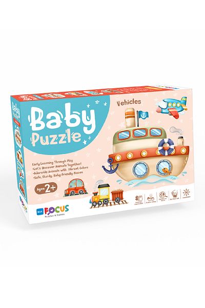 Blue Focus Baby Puzzle - Vehicles (Tastics)