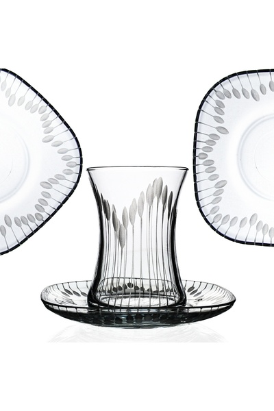 DECOCIA Nazen 6 Kişilik 12 Parça Çay Seti 175cc Vega Desenli