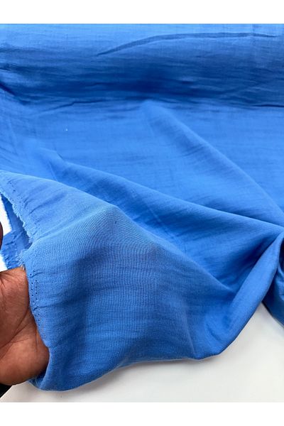 Şanlı Kumaş 100% Cotton Blue Muslin Fabric Double Layer Width:150Cm