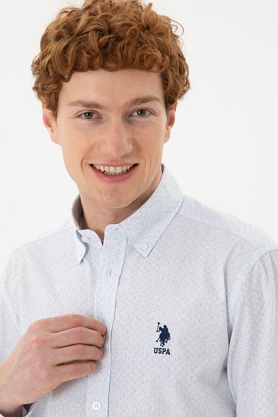 U.S. Polo Assn. Ανδρικό μπλουζάκι με μακρυμάνικο γαλάζιο 50282802-VR003