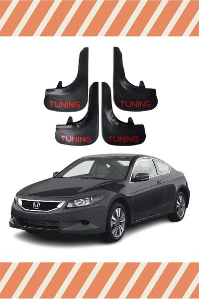 FİXFLEX Honda Accord 2008-2012 Tunıng Written 4-Piece Dust Cover Fender Mudflap