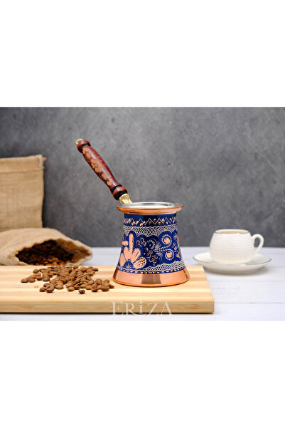 ERİZA وعاء قهوة نحاسي مطرز يدويًا يتسع لـ 6-7 أشخاص