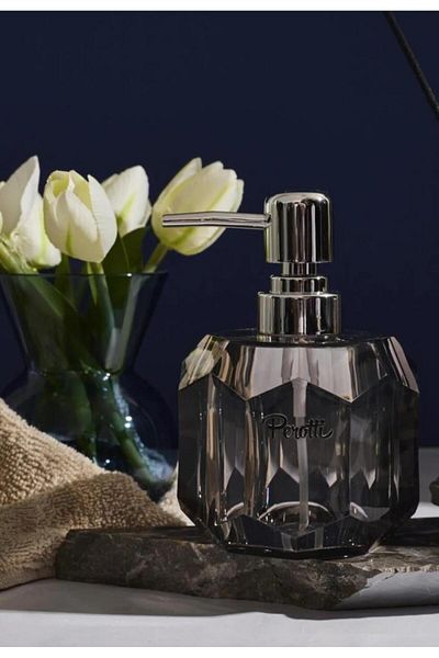 Perotti Acrylic Crystal Smoked Liquid Soap Dispenser-36