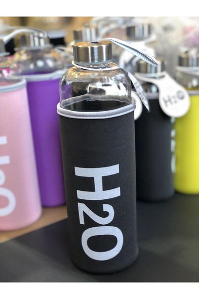 Tohana Gray Covered Glass Flask 1 Liter 87101
