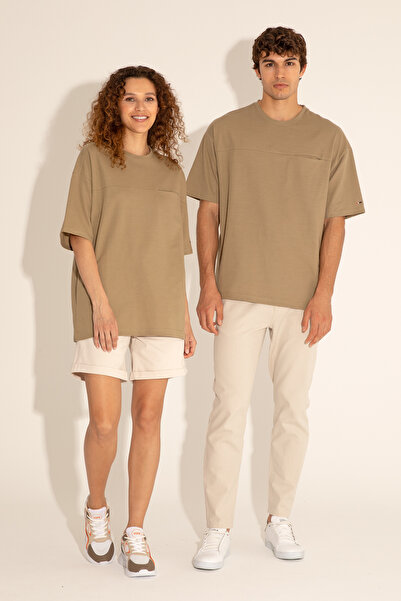 U.S. Polo Assn. Erkek Comfort Fit Bisiklet Yaka Haki Tişört 50282236-VR027