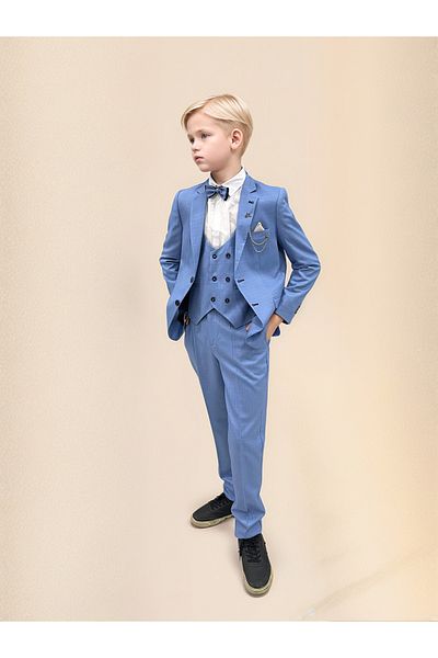 WENA KİDS Set pentru copii ALBASTRU - Set rochie, jachetă, vestă și pantaloni