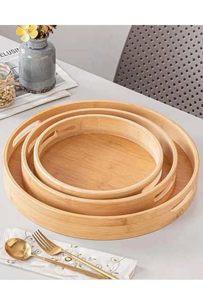 Kapris Bamboo Tray Cap-116 - 3-Piece Home Set
