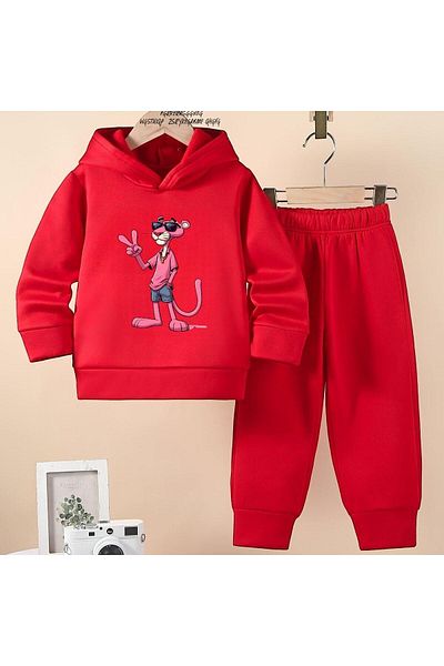 BENROMA Unisex Kids Tracksuit Set - Panther Printed, Oversize Fit