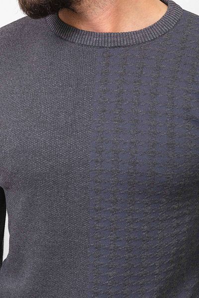Mcr Patterned Slim Fit Crew Neck Men's Sweater Anthracite - 11377.22K