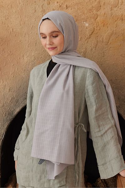 Modakaşmir Σάλι με μοτίβο κουτιού σειράς Soft Jacquard