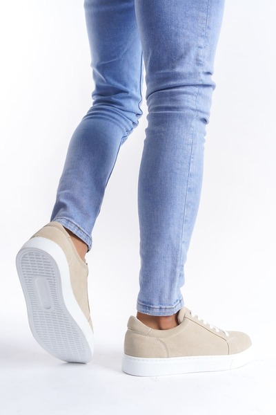 Zerenyus SLW165 Elite Lace-Up Ανδρικά καθημερινά παπούτσια sneaker κρέμα