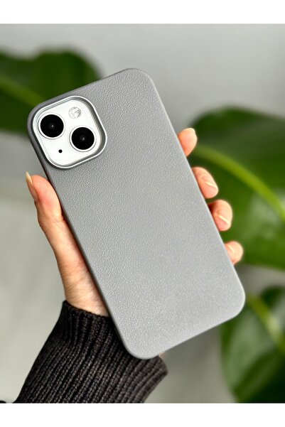 Go Aksesuar Iphone 13 - 14 - 15 Uyumlu Estetik Dokulu Deri Görünümlü Esnek Si...