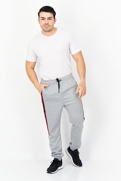 Cultura Men Regular Fit Colorblock Jogger Pants, Grey