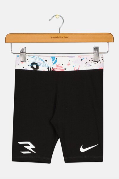 Nike شورت تدريب رياضي للبنات من ماركة 3Brand by Russell Wilson، لون أسود