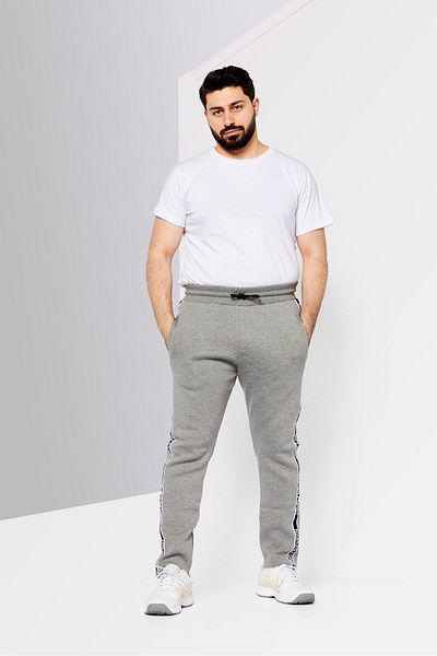 Kooples x Sport Men Skinny Fit Drawstring Brand Logo Training Pants, Grey