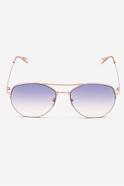 Calvin Klein Women Ck20121s Aviator Fashion Sunglasses, Sky Blue