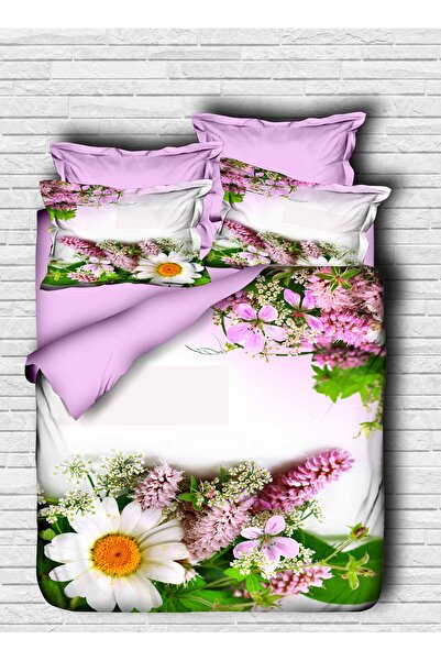 Fabeteks Lilac Floral 3D Double Duvet Cover Set