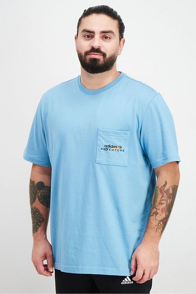 Adidas Originals Men Sportswear Fit Short Sleeves Training T-shirt, Hazy Blue