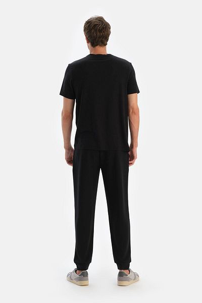 Dagi Ανδρικό T-Shirt Anthracite Melange Soft Touch Bis Collar
