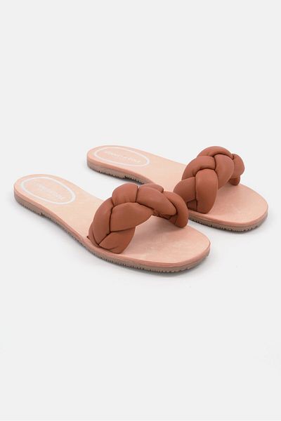 Kenneth Cole Women Slip On Leather Flats, Brown