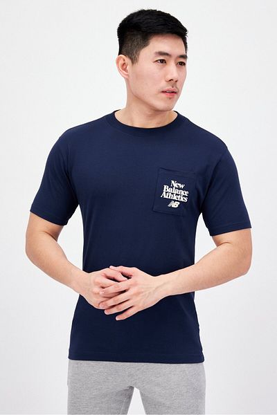 New Balance Men Sportswear Fit Short Sleeve Outdoor T-shirts, Dark Teal Blue