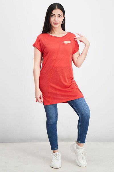 Diesel Women Round Neck Sleeveless Plain Tops, Red
