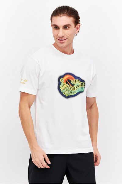 New Balance Men Sportswear Fit Short Sleeve Outdoor T-shirts, White Combo