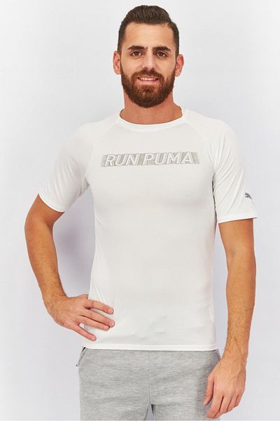 Puma Men Sportswear Fit Short Sleeves Running Jersey, White