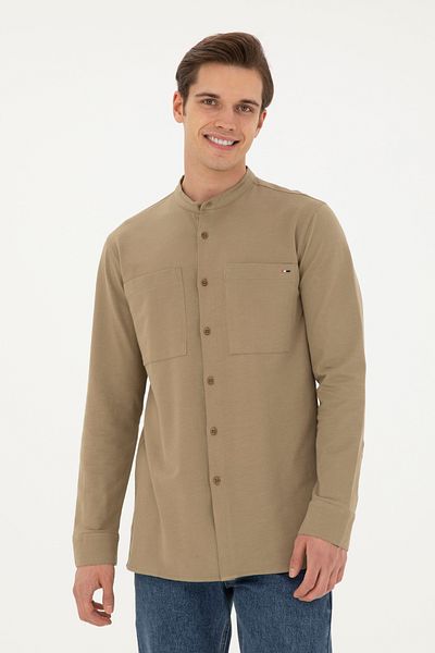 U.S. Polo Assn. Ανδρική πλεκτή ζακέτα Χακί - 50282234 -VR027
