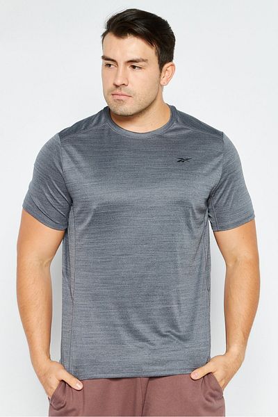 Reebok Men Sportswear Fit Round Neck Short Sleeve Training T Shirt, Grey