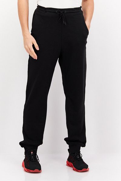 Crosshatch Men Regular Fit Embroidered Logo Jogger Pants, Black