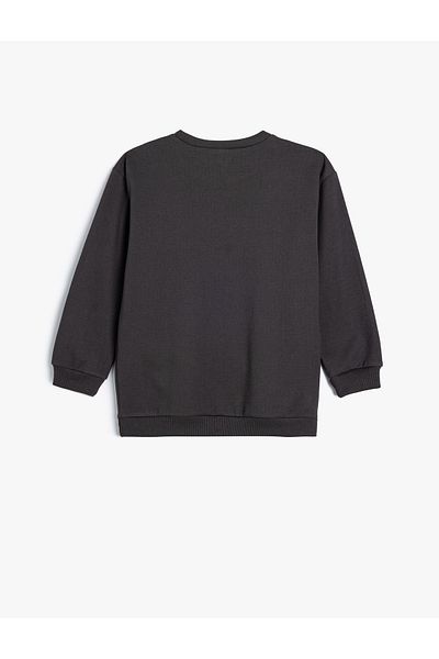 Koton Skull Printed Long Sleeve Crew Neck Sweatshirt